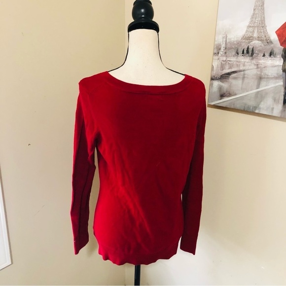 Eddie Bauer V-Neck Cashmere Blend Sweater Top - Picture 4 of 7